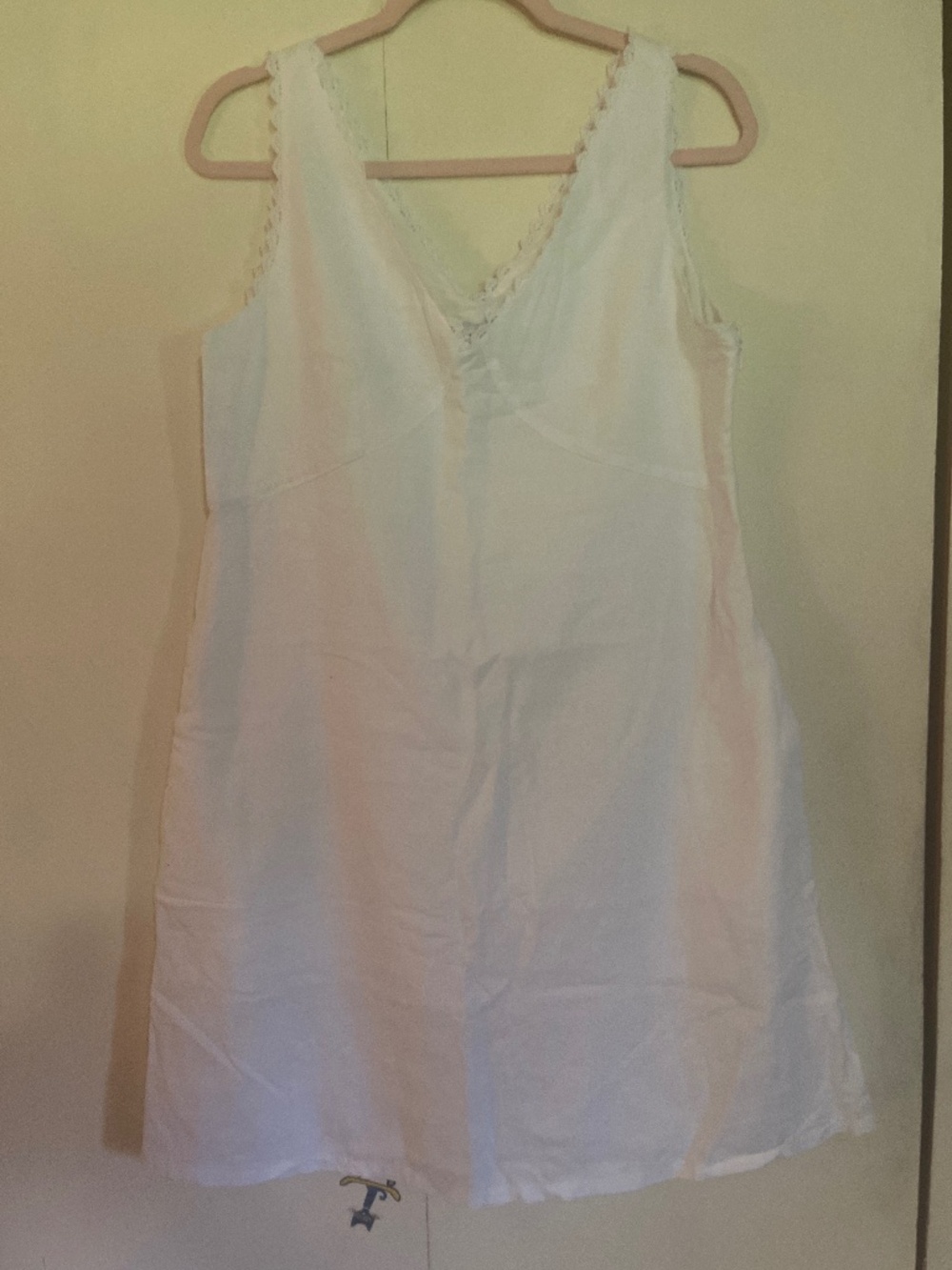 Laura Ashley Linen Blend Lace Detail Dress
